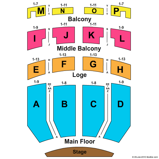 Embassy Theatre End Stage Seating Chart